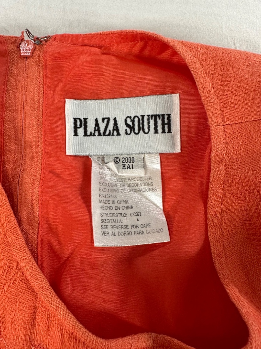 Vintage Y2K Plaza South Coral Embroidered Linen Blend Tunic Size 6 - Picture 5 of 10
